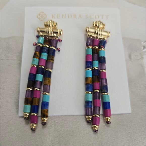Kendra Scott Bree Multi Color Statement Earrings NWT $198 - Picture 6 of 7